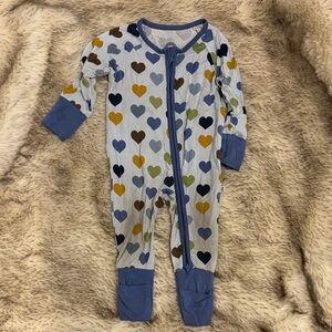 Colorful Heart Print Baby Footie Bamboo